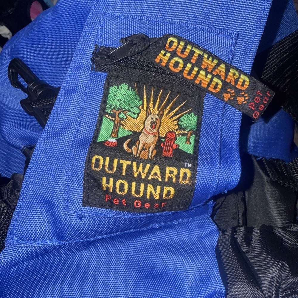 Outward Hound Dog Backpack Blue Sling Saddle Bag Pet Travel Gear Hiking Carrier